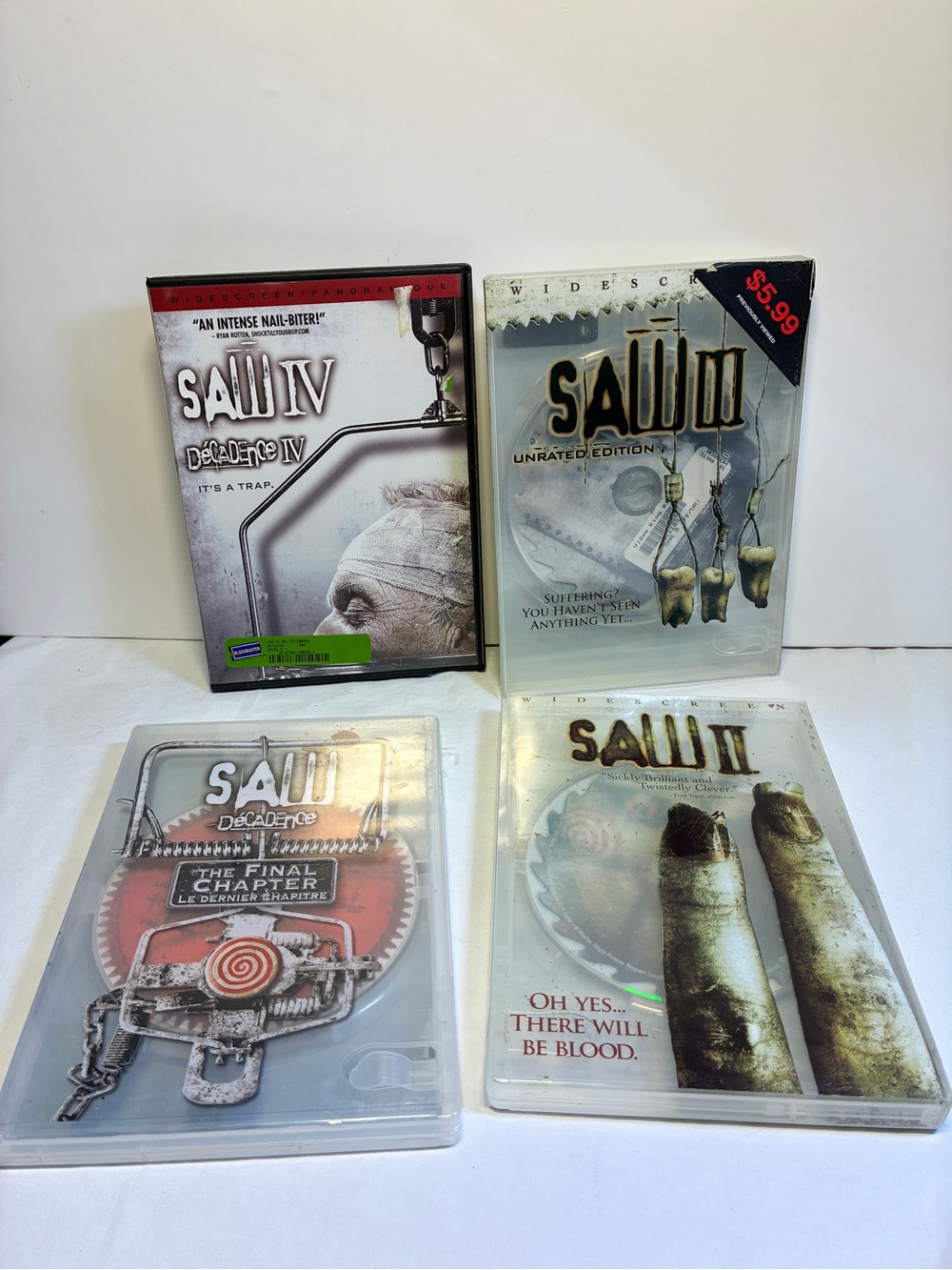Saw movie Collection 4 DVDs Horror